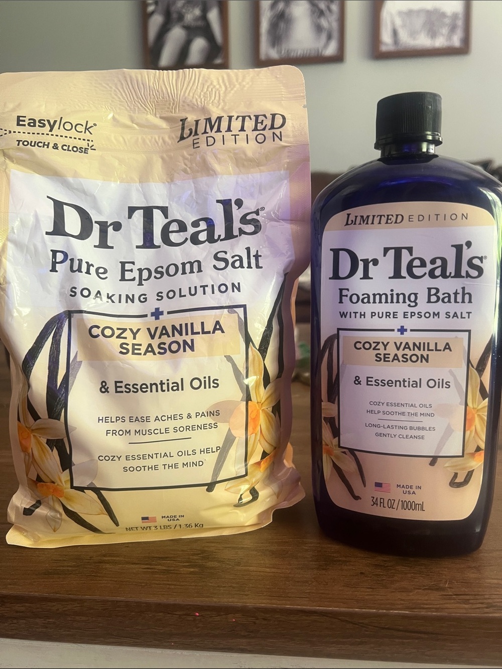 Dr Teal's Cozy Vanilla Season Epsom Salt Soaking Solution & Foaming Bath